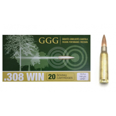 Amunicja GGG .308 WIN GPX13, 168gr HPBT