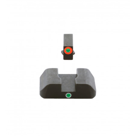 Przyrządy celownicze AmeriGlo i-Dot Sight set for Glock Gen 1-4 GreenTritium Orange Outline FRONT, Green Single Dot REAR